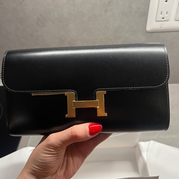HERMES CONSTANCE TO GO BLACK CROSSBODY CLUTCH HANDBAG NEW - Picture 11 of 12